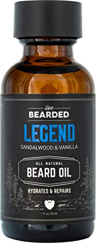 Live Bearded: Beard Oil – Legend – Premium Beard and Skin Care with Jojoba Oil – 1 fl. oz. – Beard Itch and Dry Skin Relief – Handcrafted with All-Natural Ingredients – Made in the USA