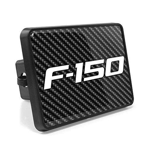 iPick Image, Compatible with – Ford F-150 2009-2014 UV Graphic Carbon Fiber Look Metal Face-Plate on ABS Plastic 2 Tow Hitch Cover