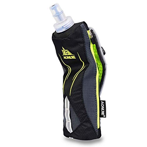 LERMX Quick Grip Chill 17 oz Handheld soft Flask Water Bottle Hydration Pack (17 oz Black)