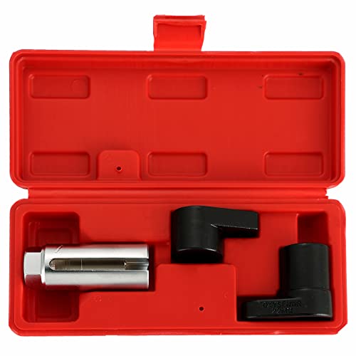 FLKQC Automotive Oxygen Sensor Socket Set | 3pcs Oxygen Sensor Socket 6 Point Wrench 1/2″ and 3/8″ Drive 7/8″ 22mm 3pcs Universal Oxygen Sensor Switch Socket
