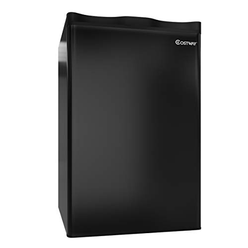 COSTWAY Compact Refrigerator, 3.2 cu ft. Mini Refrigerator Unit Small Single Door Freezer Cooler Fridge for Dorm, Office, Apartment (Black)
