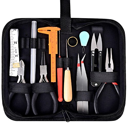 PAXCOO 19Pcs Jewelry Making Tools Kit with Zipper Storage Case for Jewelry Crafting and Jewelry Repair
