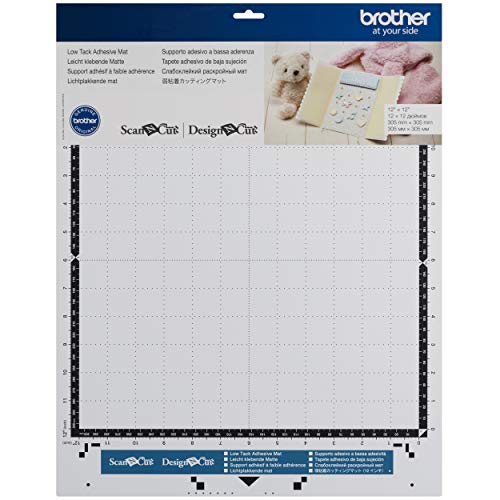 Brother ScanNCut Mat CAMATLOW12, 12″ x 12″ Low Tack Adhesive for Thin and Delicate Materials, Use with Brother Cutting Machines, Use With Brother Cutting Machines