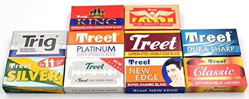 100 Quality Double Edge Razor Blades Sampler by Treet (10 different brands)