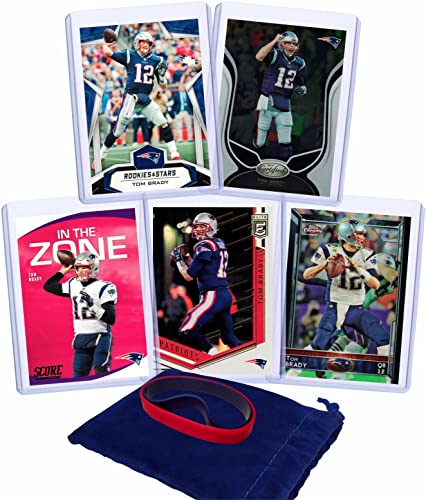 Tom Brady Football Cards Assorted (5) Bundle – New England Patriots Trading Cards