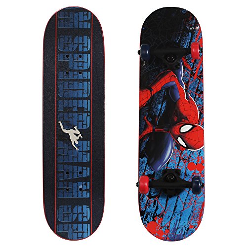 PlayWheels Ultimate Spider-Man 28″ Complete Kids Trick Skateboard, Spider Crawl