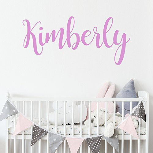 Personalized Custom Name Wall Decal for Baby Girl Nursery Room – Anti-Glare Large Matte Vinyl Monogram Lettering – Safe on Walls & Paint – Made in USA – Handmade to Order