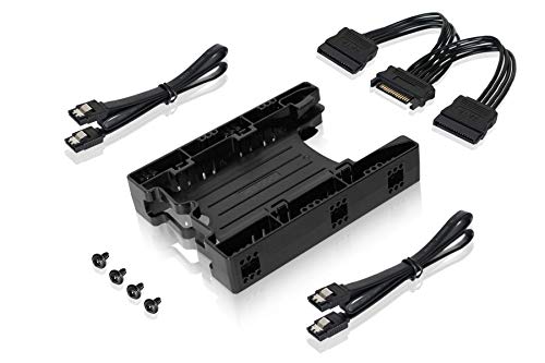 ICY DOCK Dual Tool-Less Dual 2.5 to 3.5 HDD Drive Bay SSD Mounting Bracket Kit Adapter with Cables | EZ-Fit Lite MB290SP-1B