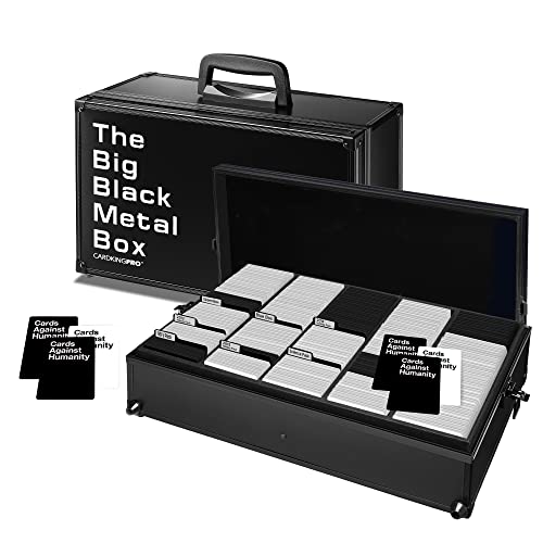 The Big Black Metal Box (BBB Edition) | Case Is Compatible with Cards Against Humanity, All Standard Card Games (Game Not Included) | Includes 8 Dividers | Fits up to 2500 Loose Unsleeved Cards, Boks