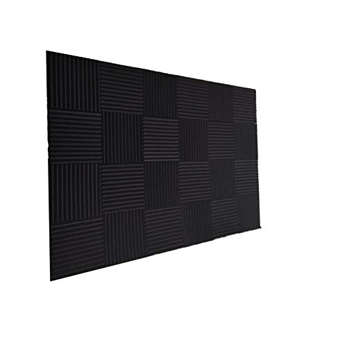 Burdurry 24 Pack Acoustic Panels Soundproof Studio Foam for Walls Sound Absorbing Panels Sound Insulation Panels Wedge for Home Studio Ceiling, 1″ X 12″ X 12″,(24pcs, Black)