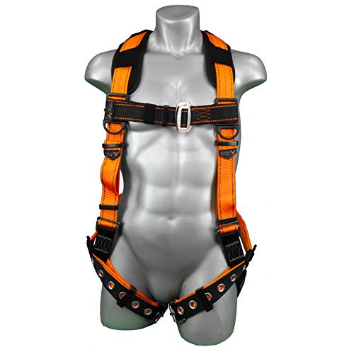 Malta Dynamics Warthog Safety Harness Fall Protection, Tongue Buckle Legs & X-Pad, Full Body Harness, OSHA/ANSI/CSA Compliant (Tongue Buckle Legs & X-Pad, Large-XLarge)