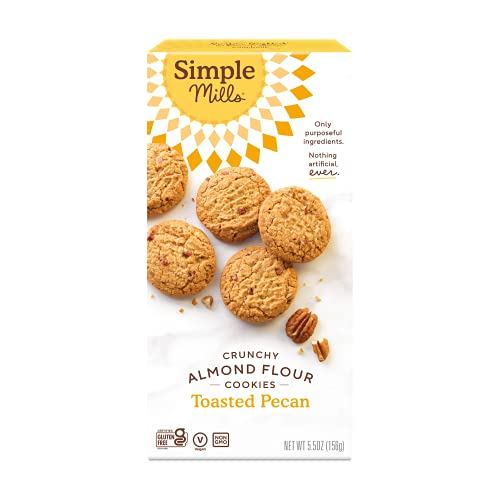 Simple Mills Almond Flour Crunchy Cookies, Toasted Pecan – Gluten Free, Vegan, Healthy Snacks, Made with Organic Coconut Oil, 5.5 Ounce (Pack of 1)