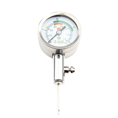 Nachvorn Pump Pressure Gauge, Digital Air Pressure Gauge for Basketball, Soccer Ball, Football, Volleyball and Other Inflatables Silver Color