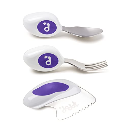 Doddl Cutlery Set for Children, Toddlers or Babies 12+ Months – Knife, Fork & Spoon Flatware – Teaches Self Feeding & Weaning with Silverware Utensils – Suitable for Home or Preschool Use (Indigo)