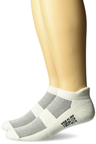 Top Flite Men’s Sport Tab Low Cut Half Cushion Socks 2 Pack, White, Large