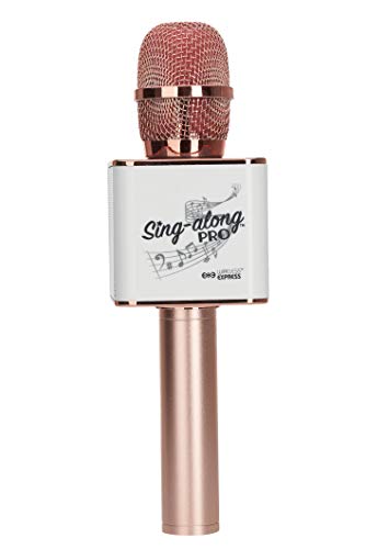 Sing-Along PRO Bluetooth Microphone – Wireless Karaoke Microphone with Bluetooth for Kids and Adults – Portable Microphone for Home Karaoke – Sing-Along Mic with Stereo Audio – Rose Gold