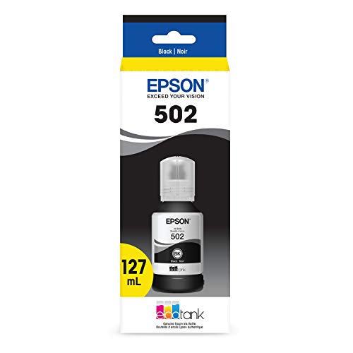 EPSON T502 EcoTank Ink Ultra-high Capacity Bottle Black (T502120-S) for select Epson EcoTank Printers