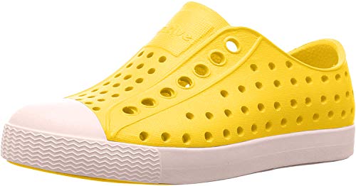 Native Shoes, Jefferson Child, Kids Lightweight Sneaker, Crayon Yellow/Shell White, 5 M US Big Kid