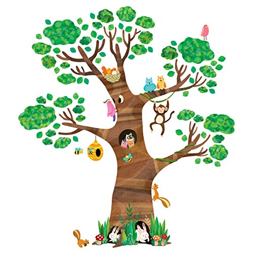 DECOWALL DL-1709 Giant Tree and Animals Kids Wall Stickers Wall Decals Peel and Stick Removable Wall Stickers for Kids Nursery Bedroom Living Room décor | The Storepaperoomates Retail Market - Fast Affordable Shopping