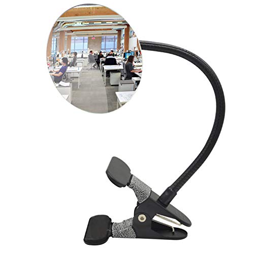 Ampper Clip On Security Mirror, Convex Cubicle Mirror for Personal Safety and Security Desk Rear View Monitors or Anywhere (3.35″, Round)