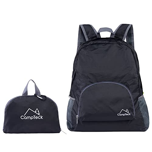 CampTeck U6699 Foldable Backpack Ultra-Light Portable Backpack Black 4.2 gal