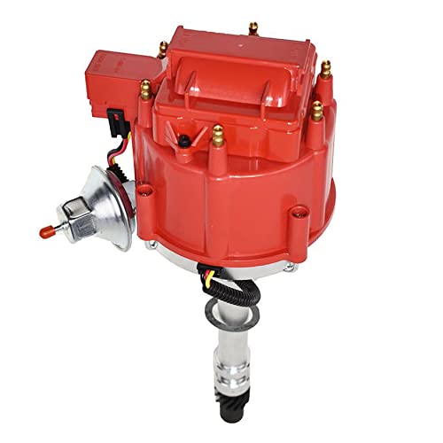 A-Team Performance – Complete HEI Distributor 65K Coil 7500 RPM – Compatible With Chevrolet Chevy GM GMC 4.3L 262 V6 EFI to CARB SWAP 90° V-6 One Wire Installation Red Cap