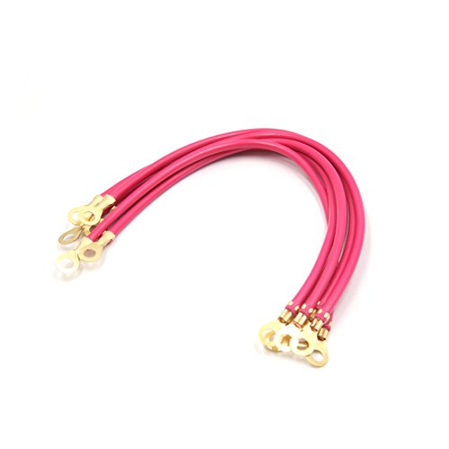 uxcell 6pcs Rose Red Battery Wire Power Transfer Cable DC 12V for Car