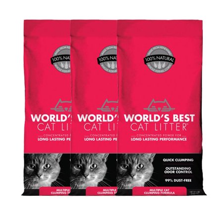 World’s Best Cat Litter Multiple Cat Clumping Formula (8 lbs), 3 Pack