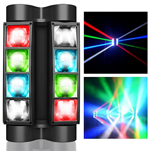 BETOPPER Stage Light, Moving Head DJ Light for Parties, RGBW 8x3W Spider LED Light, Sound Activated & DMX-512 Control for Party, Pub, Club, Wedding Event, Carnival Festival, Disco Stage Lighting