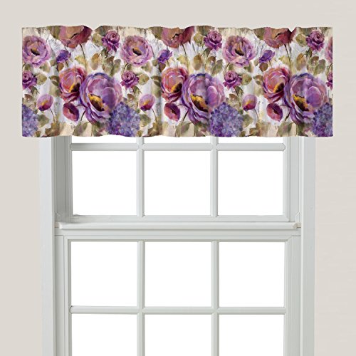Laural Home Purple Floral Garden Window Valance