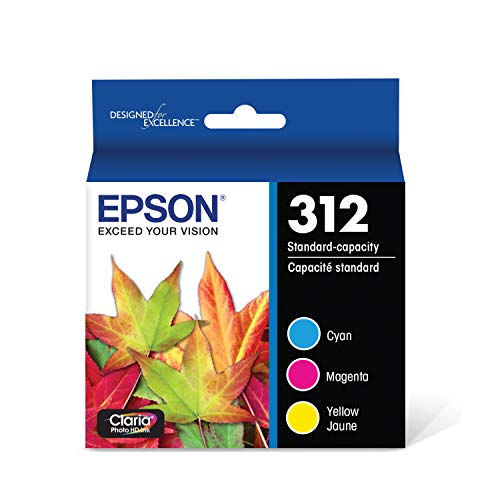 EPSON T312 Claria Photo HD -Ink Standard Capacity (T312923-S) for select Epson Expression Photo Printers, Cyan,Magenta and Yellow