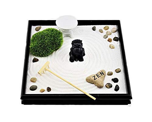 We pay your sales tax Feng Shui 9.5″ x 9.5″ Tabletop Fu Dog Zen Lion Garden Sand Rock Rack Incense Burner Gift & Home Decor (KT00033)