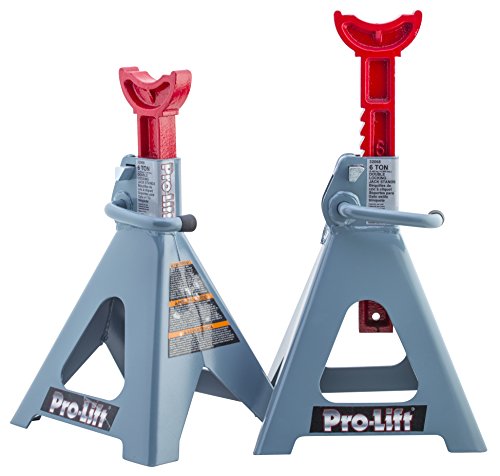 Pro-Lift Heavy Duty 6 Ton Jack Stands Pair – Double Locking Pins – Handle Lock and Mobility Pin for Auto Repair Shop with Extra Safety