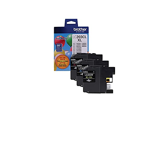 Brother MFC-J4320DW High Yield C/M/Y Ink Cartridge 3-Pack (Includes OEM# LC203C, LC203M, LC203Y) (3 x 550 Yield)