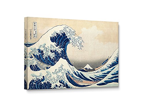 Niwo ART (TM – The Great Wave Off Kanagawa, by Katsushika Hokusai Reproduction – Giclee Wall Art for Home Decor, Gallery Wrapped, Stretched, Framed Ready to Hang (18″x12″x3/4″)