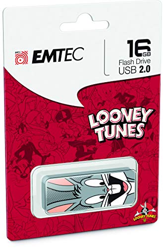 Emtec M700 Flash Drive, 16GB, Bugs Bunny USB 2.0 Capless Slide-Open System