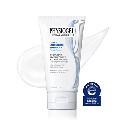 Physiogel Daily Moisture Therapy Face Cream | Eczema Cream for Dry & Sensitive Skin | Hypoallergenic, Non-Comedogenic, Fragrance & Irritant Free | Intense 72 HR Moisturizer Soothes & Heals – 5.1floz