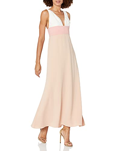 Jill Jill Stuart Women’s V-Neck Colorblock Dress, Cream/Pink/Rose, 6