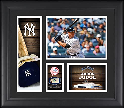 Aaron Judge New York Yankees Framed 15″ x 17″ Player Collage with a Piece of Game-Used Baseball – MLB Game Used Baseball Collages