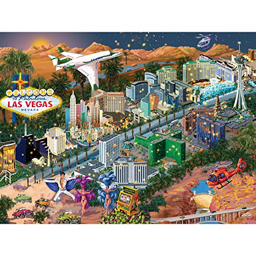 Bits and Pieces – 1000 Piece Jigsaw Puzzle for Adults – Las Vegas City View – 1000 pc The Strip Jigsaw by Artist Joseph Burgess