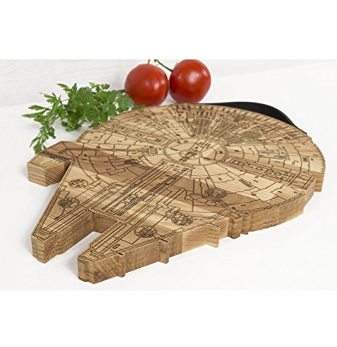 Millennium Falcon Board – Wooden Cutting Board – Engraved Wooden Plate – Rustic Cutting Board – Futuristic Serving Platter – Valentines Gift