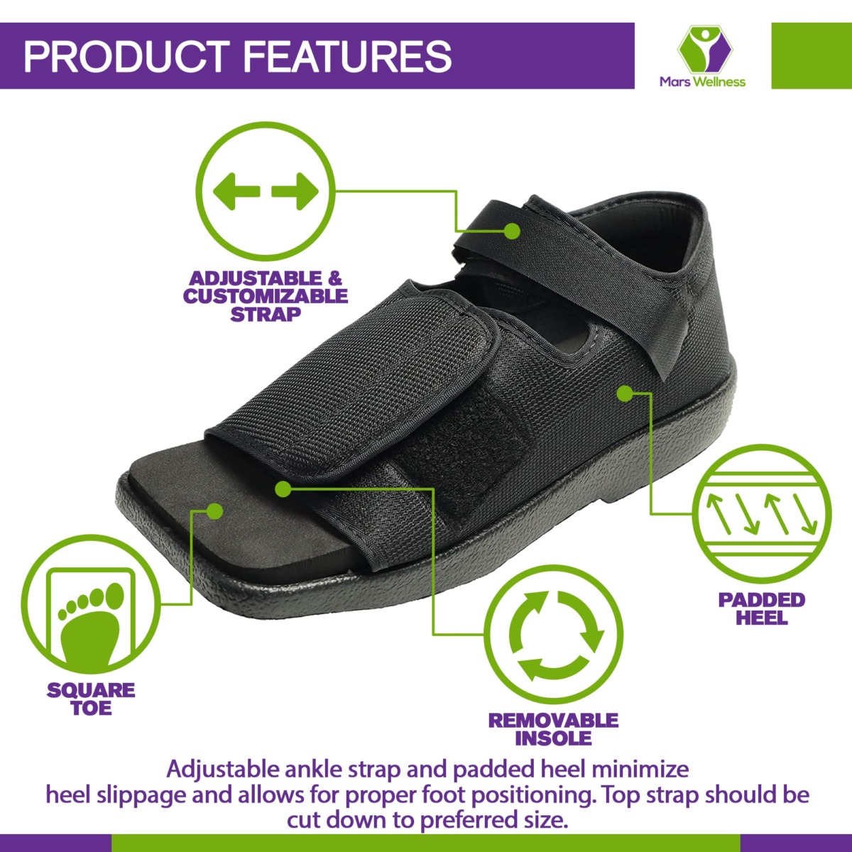MARS WELLNESS Premium Post Op Broken Toe / Foot Fracture Square Toe Walking Shoe – Womens (Medium (Pack of 1)) | The Storepaperoomates Retail Market - Fast Affordable Shopping