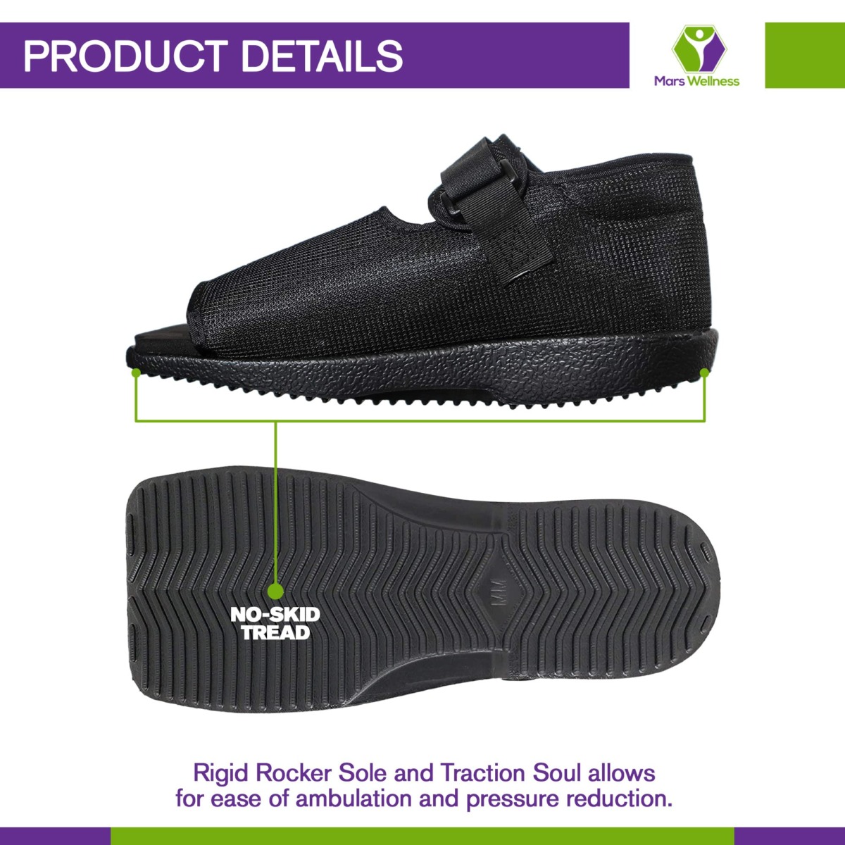 MARS WELLNESS Premium Post Op Broken Toe / Foot Fracture Square Toe Walking Shoe – Womens (Medium (Pack of 1)) | The Storepaperoomates Retail Market - Fast Affordable Shopping