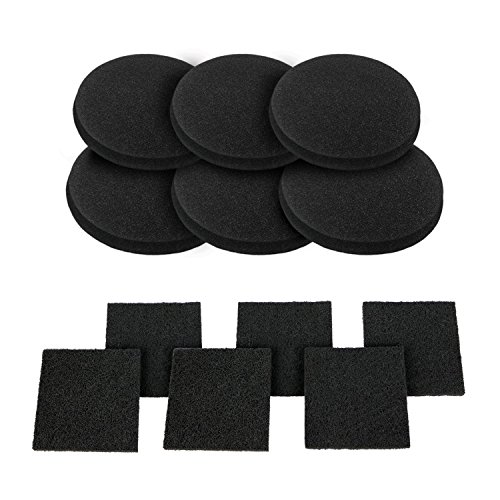 12 Pieces Activated Charcoal Carbon Filters Compost Bin Replacement Filters – 6 Round, 6 Square Extra Thick Indoor Kitchen Countertop Compost Pail Filters, 0.4″ Thickness