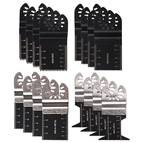 HIFROM (4 Set) Bi-Metal Wood Precision Oscillating Multitool Quick Release Saw Blades Compatible with Fein Multimaster Porter Cable Bosch Dremel Craftsman Multi Tool
