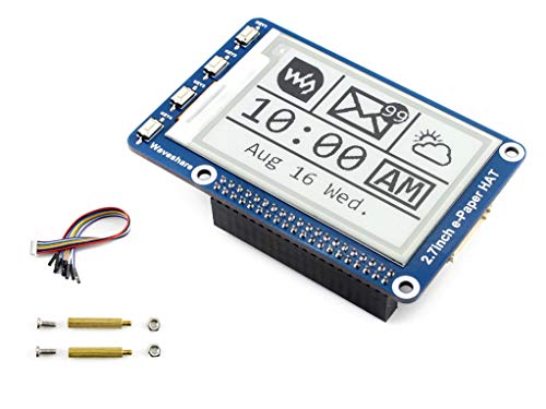 264×176 Resolution 2.7 Inch e-Paper Display HAT E-Ink Screen LCD Module SPI Interface with Embedded Controller for Raspberry Pi 2B 3B 3B+ 4B Zero Zero W/Arduino/STM32/Jetson Nano