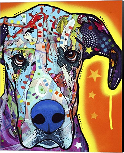 Great Dane by Dean Russo Canvas Art Wall Picture, Museum Wrapped with Black Sides, 16 x 20 inches
