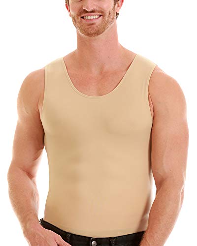 Insta Slim Mens Slimming Compression Muscle Tank Top Body Shaper Abdomen Control Undershirt (Nude-4XL)