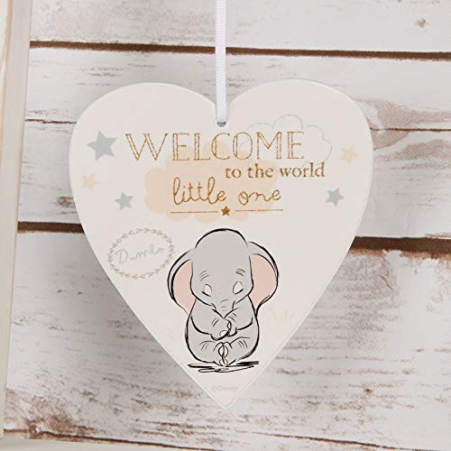 Disney Welcome to The World Little One Dumbo Baby Heart Plaque