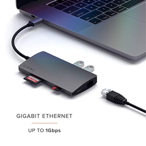 Satechi USB C Hub Multiport Adapter V2 – USB C Dongle – 4K HDMI (60Hz), 60W USB C Charging, GbE, SD/Micro Card Readers, USB 3.0 – USBC Hub for MacBook Pro/Air M1 M2 (Space Gray) | The Storepaperoomates Retail Market - Fast Affordable Shopping